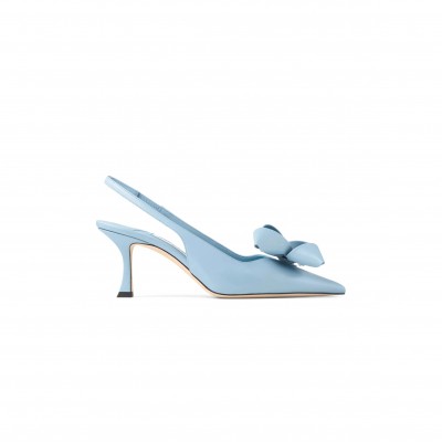 JIMMY CHOO STAZ SLING BACK 70 DUSTY BLUE LEATHER PUMPS STAZSB70GKT